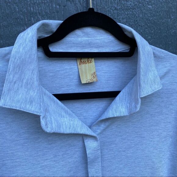 Buki Button Up Back Wrap 3/4 Sleeve Blouse XL NWT - Picture 5 of 16